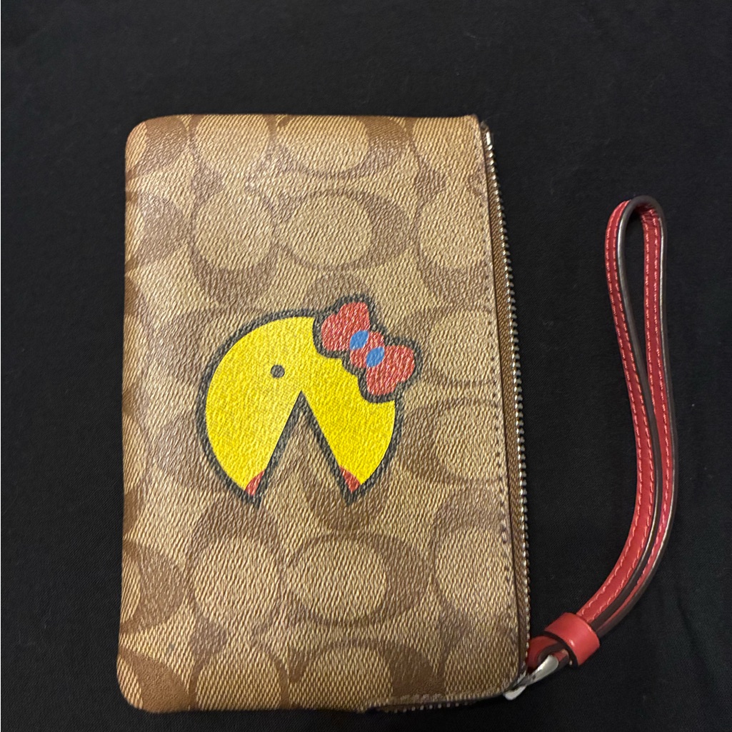 Brown Wristlet With Pac-Man Design